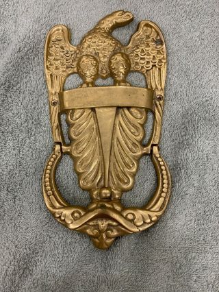 Vintage Brass Eagle Door Knocker 9 - 1/2 " Tall