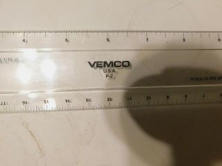 Vintage VEMCO,  P - 2,  12 inch,  Drafting Machine Scale Tool Ruler 2