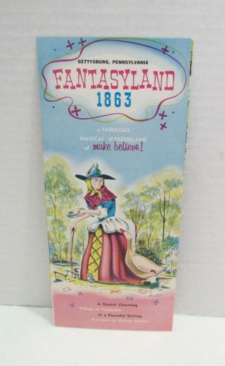 Fantasyland Storybook Park Gettysburg Pa Pennsylvania Vintage Travel Brochure 1