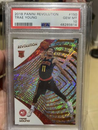2018 - 19 Panini Revolution Trae Young Rookie Card 150 Psa Gem 10 Graded
