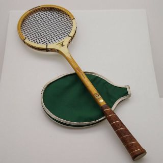 Vintage Garcia Cragin Squash Racquet,  Hornet,  Wood 3 Oval,  Cragin Cover,  Usa