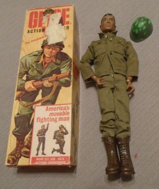 Vintage Gi Joe 1964 African American Action Soldier / Figure W/ Box
