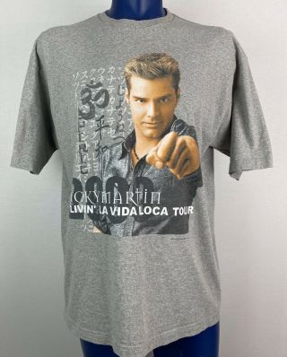 Vintage Ricky Martin T Shirt Mens XL Livin La Vida Loca Tour Concert Tee 2000 2