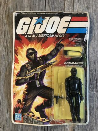 1982 Hasbro Gi Joe Series 1 Snake Eyes - Straight Arm - Rare 9 Back