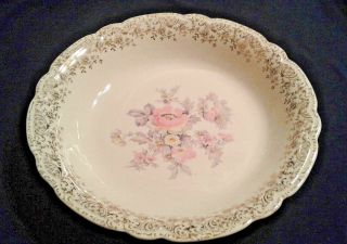 Vintage French Saxon China Co.  Golden Pastel Bowl Made In Usa 22 K Gold
