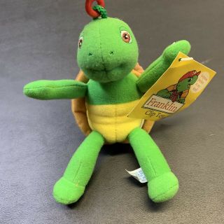 Vintage Franklin The Turtle Plush Clipe Toy Keychain Doll Tv Movie Promo Show