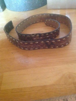 Vintage Hand Tooled Leather Belt Acorns Leaves Western Collectible Cowboy Ware