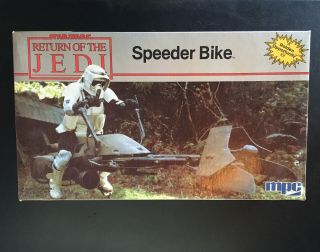 Vintage 1983 Star Wars Return Of The Jedi Speeder Bike Model Kit Mpc •free Ship