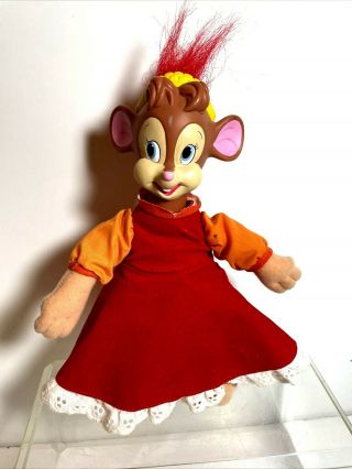 Tanya From American Tail Fievel Goes West,  Plush Mouse With Molded Head,  9 " Vtg