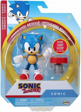 Sonic 4 " - Classic Sonic W/ Spring - Wave 4 (online) Articulated