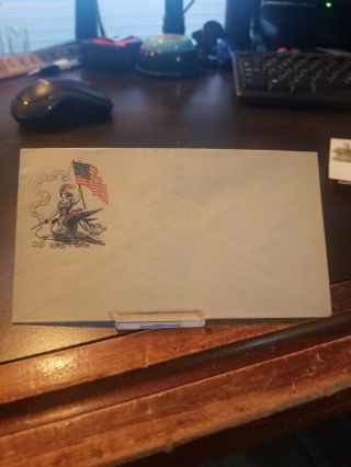 Rare Vintage Us Civil War Envelope Union Lady Liberty & Sword & Flag On A Eagle