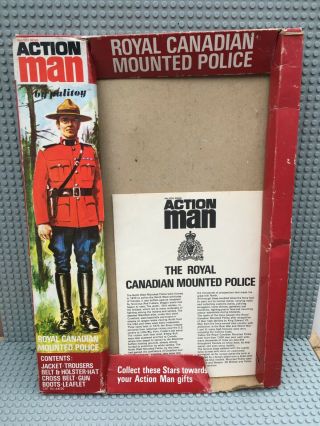 Vintage Palitoy Action Man Royal Canadian Mounted Police Uniform Box & Leaflet