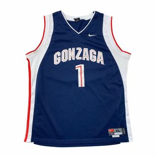 Vtg Authentic Nike Team Sports Gonzaga Basketball Jersey Bulldogs 1 Retro Xl
