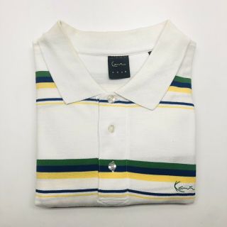 Vtg Karl Kani Gold Striped Polo Shirt Hip - Hop 90 