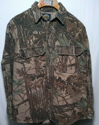 Vtg Usa Cabelas Realtree Camouflage Hunting Shirt Mens Xl Button Up Long Sleeve