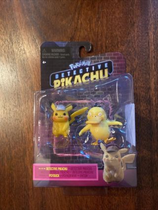 Pokemon Detective Pikachu Movie Set Of 2 Figures - Pikachu & Psyduck
