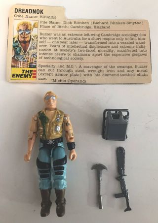 1984 G.  I.  Joe Dreadnok Buzzer Complete With Accessories & File Card.  See Photos