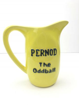 Vintage Pernod The Oddball Ceramic Yellow Cocktail Pitcher Barware Pub Jug