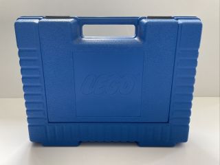 Vintage Lego 1985 Blue Hard Plastic Storage Box Carrying Case Made In Usa