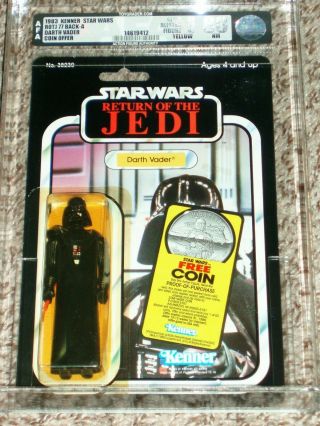 Vintage Star Wars Kenner 1983 Afa/cas 80/80/85 Darth Vader Rotj 77 Card Back Moc