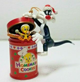 Vtg 97 Looney Tunes Sylvester And Tweety Homemade Cookies Christmas Ornament