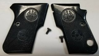 Beretta Factory 25 Jetfire Black Plastic Grips With Screws