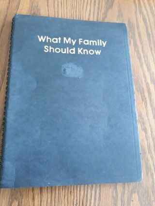 Estate Record Black Book Vintage " What My Family Should Know "