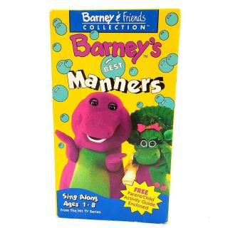 Barney And Friends Barneys Best Manners Vhs Dinosaur 1993 Vintage Rare Baby Bop