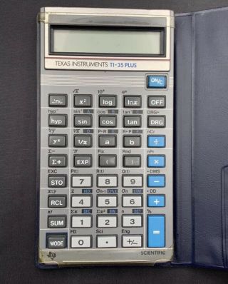 Vintage Texas Instruments Ti - 35 Plus Scientific Calculator W/cover - Rare
