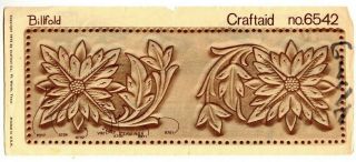 Vintage Tandy Leather Craft Carving Pattern Billfold Craftaid 6542 Flowers