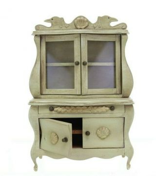 Vintage Dollhouse Miniature Block House Cabinet,  Grandfather Clock