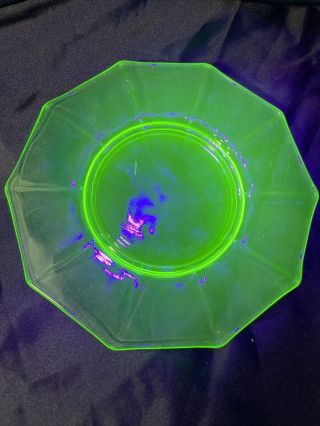 Vintage Uranium Depression Green Glass Plate