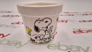 Rare Vintage 1965 Snoopy & Woodstock Ceramic Mini Planter