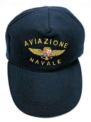 Aviazione Navale Hat Vintage Blue Adjustable Cap Italian Italy Navy Aviation