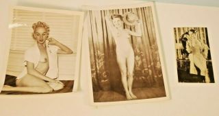 3 Vintage Female Pinups Without Clothes Very Old Photos