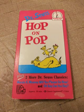 Vintage Dr.  Seuss Hop On Pop Vhs Video 1989 2 More Stories