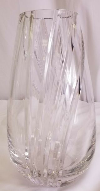 Vintage Heavy Large Cut Glass Vase 10 " Tall 4.  5 Pounds Thick