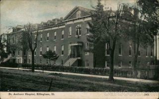 Effingham,  Il St Anthony Hospital Illinois Antique Postcard 1c Stamp Vintage