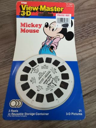 Vtg Tyco View Master 3 Reels Mickey Mouse Disney Pluto Brave Little Tailor Toy
