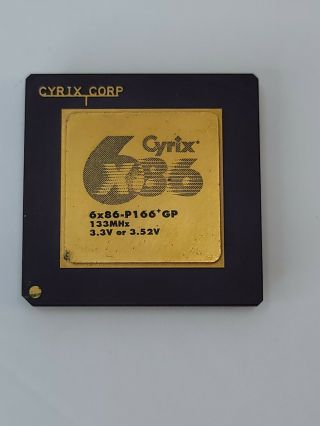 Vintage Cyrix 6x86 133mhz 3.  3 Or 3.  52v 6x86 Vintage Cpu,  Gold,