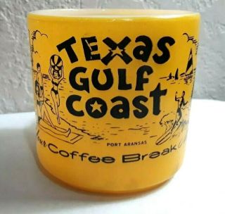 Vntg.  Federal Glass Coffee Mug Texas Gulf Coast Padre Island Nat 