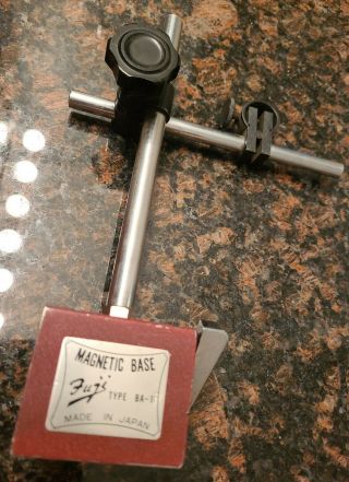 Vintage Fuji Magnetic Base Type Ba - 1 For Dial Indicator With Bars,  Mag Vgc