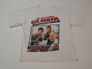 Vintage 1996 Ss Oscar De La Hoya Vs Chavez Championship T - Shirt L