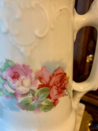 Antique Teapot White With Pink Roses 2