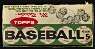 Empty 1962 Topps Baseball Wax Pack Display Box