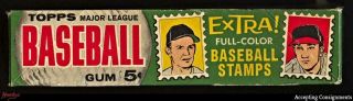 Empty 1962 Topps Baseball Wax Pack Display Box 3