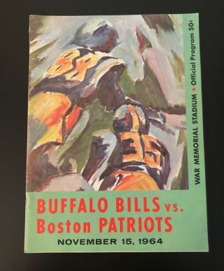 Vintage 1964 Buffalo Bills Vs.  Boston Patriots Afl Football Program