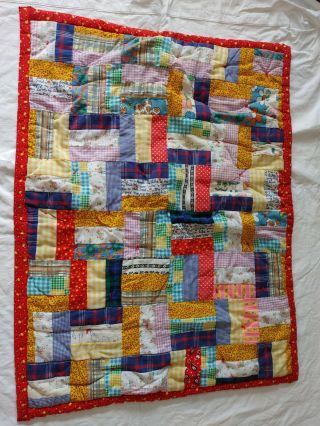 Vintage Quilt 38 X 28 Inches.  Perfect For Nursery Or Child.