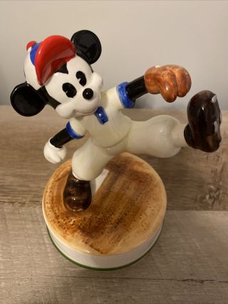 Walt Disney Productions Mickey Mouse Baseball Player Music Box Schmid