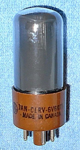 1 Ge Jan Clrv 6v6 - Gty Vacuum Tube 1971 Vintage Smoked Glass Audio Power Pentode